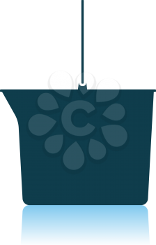 Icon Of Bucket. Shadow Reflection Design. Vector Illustration.