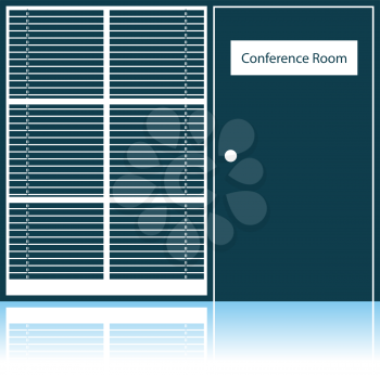 Conference Room Icon. Shadow Reflection Design. Vector Illustration.