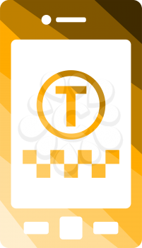 Taxi Service Mobile Application Icon. Flat Color Ladder Design. Vector Illustration.