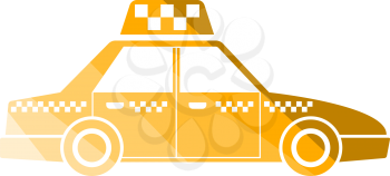 Taxi Car Icon. Flat Color Ladder Design. Vector Illustration.