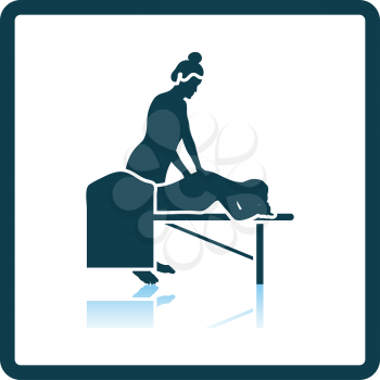 Woman Massage Icon. Square Shadow Reflection Design. Vector Illustration.