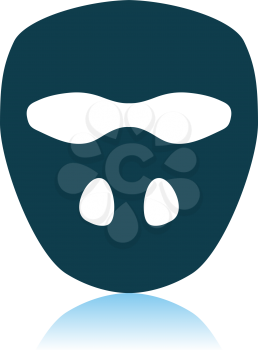 Cricket Mask Icon. Shadow Reflection Design. Vector Illustration.