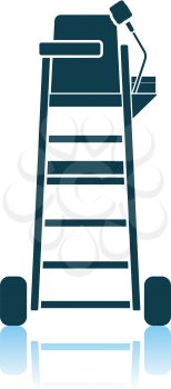 Tennis Referee Chair Tower Icon. Shadow Reflection Design. Vector Illustration.