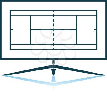Tennis TV Translation Icon. Shadow Reflection Design. Vector Illustration.
