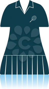 Tennis Woman Uniform Icon. Shadow Reflection Design. Vector Illustration.