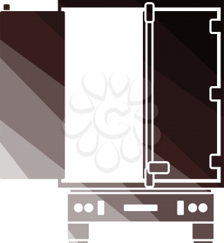 Truck Trailer Rear View Icon. Flat Color Ladder Design. Vector Illustration.