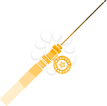 Icon Of Fishing Winter Tackle. Flat Color Ladder Design. Vector Illustration.