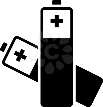 Electric Battery Icon. Black Stencil Design. Vector Illustration.