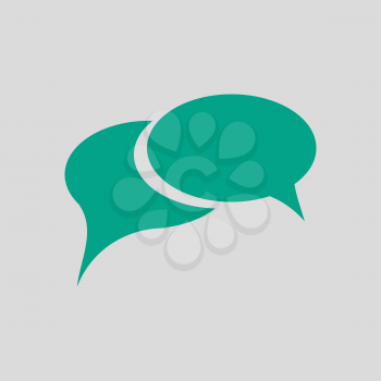 Chat Icon. Green on Gray Background. Vector Illustration.
