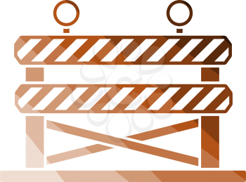 Icon Of Construction Fence. Flat Color Ladder Design. Vector Illustration.