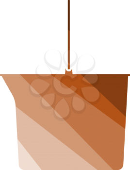 Icon Of Bucket. Flat Color Ladder Design. Vector Illustration.