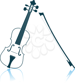 Violin Icon. Shadow Reflection Design. Vector Illustration.