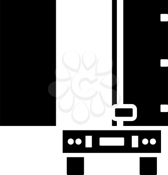 Truck Trailer Rear View Icon. Black Stencil Design. Vector Illustration.
