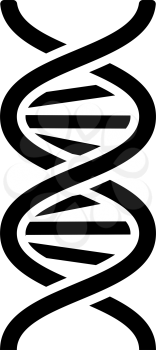 DNA Icon. Black Stencil Design. Vector Illustration.