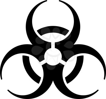 Biohazard Icon. Black Stencil Design. Vector Illustration.