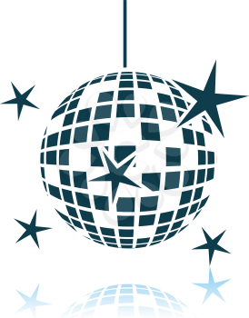 Night Clubs Disco Sphere Icon. Shadow Reflection Design. Vector Illustration.