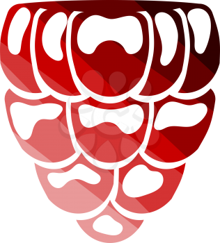 Icon Of Raspberry. Flat Color Ladder Design. Vector Illustration.