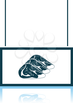 Meat Market Department Icon. Shadow Reflection Design. Vector Illustration.