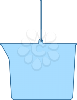 Icon Of Bucket. Thin Line With Blue Fill Design. Vector Illustration.