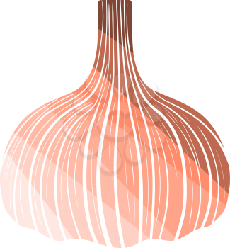 Garlic Icon. Flat Color Ladder Design. Vector Illustration.