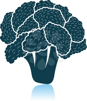 Cauliflower Icon. Shadow Reflection Design. Vector Illustration.