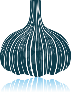 Garlic Icon. Shadow Reflection Design. Vector Illustration.