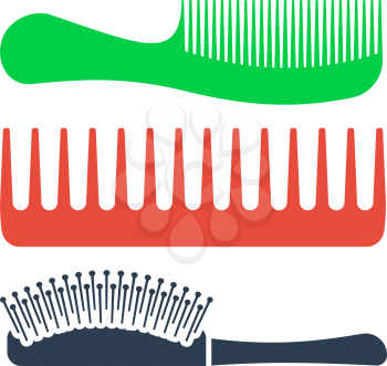 Hairbrush Icon. Flat Color Design. Vector Illustration.