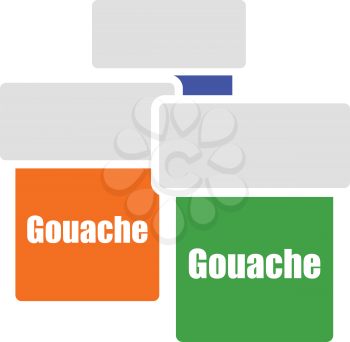 Gouache Can Icon. Flat Color Design. Vector Illustration.