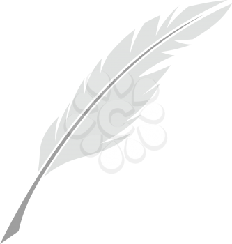 Writing Feather Icon. Flat Color Design. Vector Illustration.
