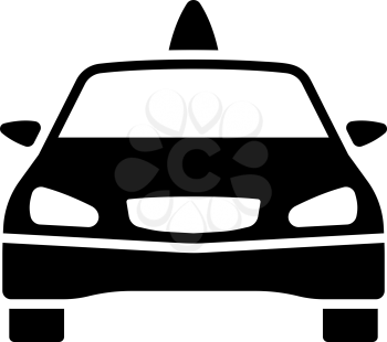 Taxi Icon. Black Stencil Design. Vector Illustration.