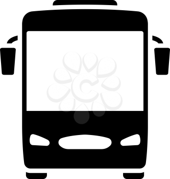 Tourist Bus Icon. Black Stencil Design. Vector Illustration.