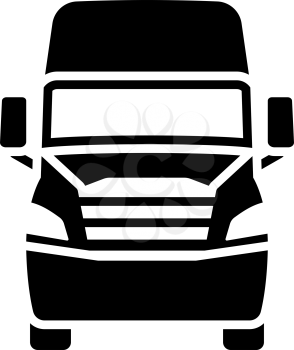 Truck Icon. Black Stencil Design. Vector Illustration.