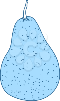 Icon Of Pear. Thin Line With Blue Fill Design. Vector Illustration.
