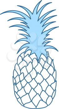 Icon Of Pineapple. Thin Line With Blue Fill Design. Vector Illustration.