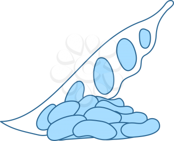 Beans Icon. Thin Line With Blue Fill Design. Vector Illustration.