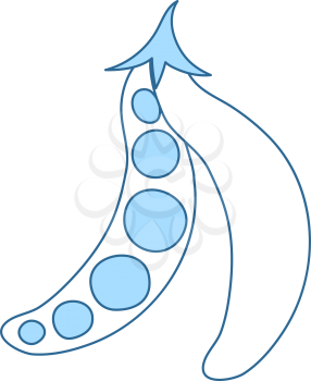 Pea Icon. Thin Line With Blue Fill Design. Vector Illustration.