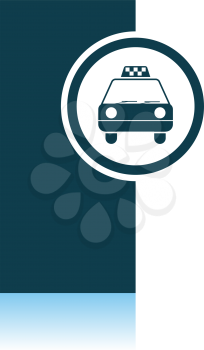 Taxi Station Icon. Shadow Reflection Design. Vector Illustration.