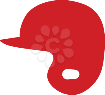 Baseball Helmet Icon. Flat Color Design. Vector Illustration.