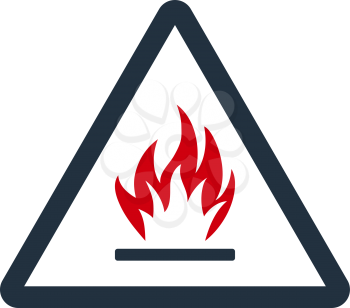 Flammable Icon. Flat Color Design. Vector Illustration.