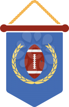 American Football Pennant Icon. Flat Color Design. Vector Illustration.