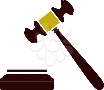 Judge Hammer Icon. Flat Color Design. Vector Illustration.