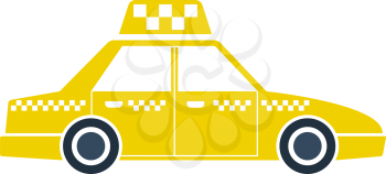 Taxi Car Icon. Flat Color Design. Vector Illustration.