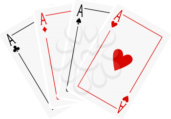 Set Of Four Card Icons. Flat Color Design. Vector Illustration.