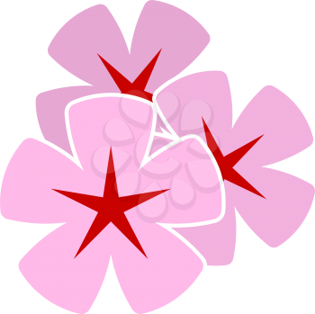 Frangipani Flower Icon. Flat Color Design. Vector Illustration.