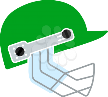 Cricket Helmet Icon. Flat Color Design. Vector Illustration.