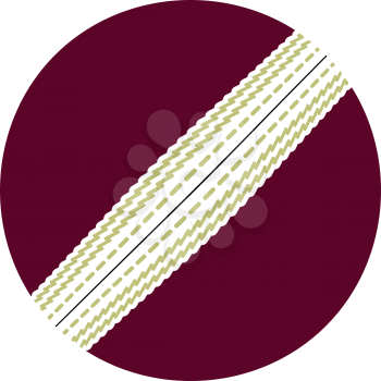 Cricket Ball Icon. Flat Color Design. Vector Illustration.
