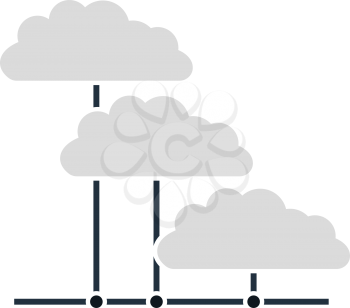 Cloud Network Icon. Flat Color Design. Vector Illustration.