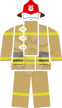 Fire Service Uniform Icon. Flat Color Design. Vector Illustration.
