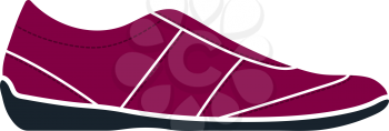 Man Casual Shoe Icon. Flat Color Design. Vector Illustration.