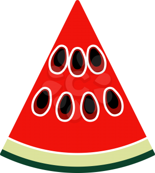 Icon Of Watermelon In Ui Colors. Flat Color Design. Vector Illustration.